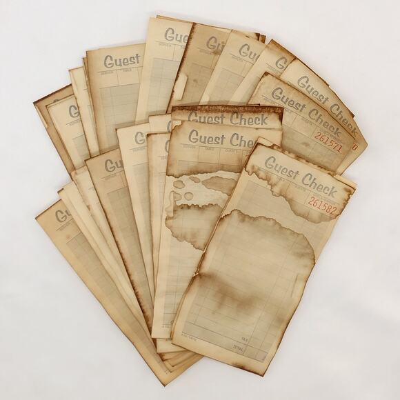 20 Coffee Dyed Guest Checks and Kitchen Tickets, Hand Dyed Paper - Picture 8 of 10